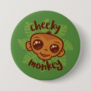 Chapa Redonda De 7 Cm Dibujo de Personalizado de mono malhumorado