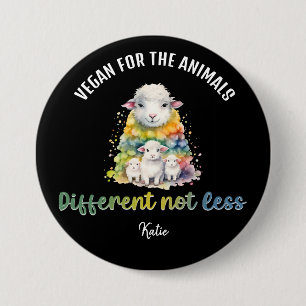 Chapa Redonda De 7 Cm Diferentes no menos veganas para los animales