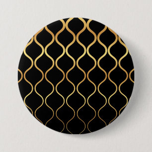 Chapa Redonda De 7 Cm Diseño abstracto negro, dorado, fresco, moderno, r