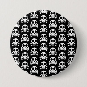 Chapa Redonda De 7 Cm Diseño de calavera pirata