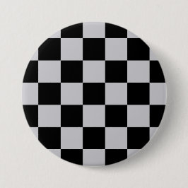 Chapa Redonda De 7 Cm Diseño del patrón Ash Gray Gray Checker