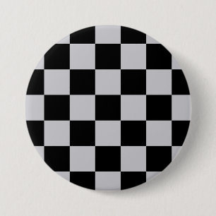Chapa Redonda De 7 Cm Diseño del patrón Ash Gray Gray Checker