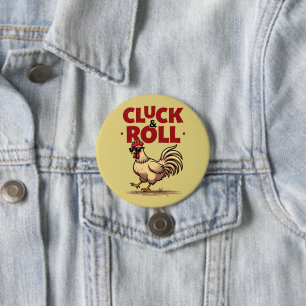 Chapa Redonda De 7 Cm Diseño divertido de dibujos animados de gallo geni