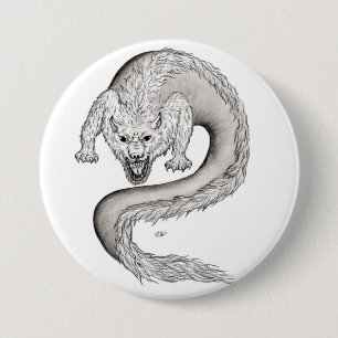 Chapa Redonda De 7 Cm Diseño en blanco y negro de Wolfdragon