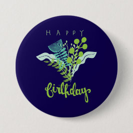 Chapa Redonda De 7 Cm Diseño Evergreen personalizado para cumpleaños
