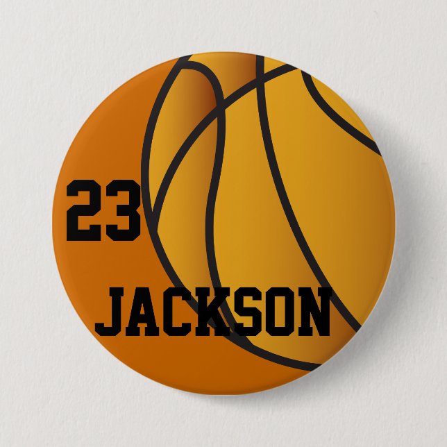 Chapa Redonda De 7 Cm Diseño personalizado de baloncesto (Anverso)