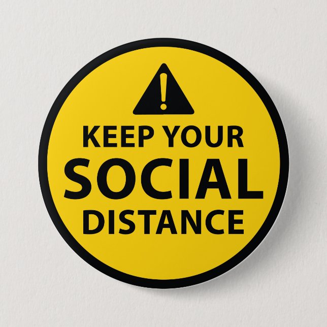 Chapa Redonda De 7 Cm Distancia social (Anverso)