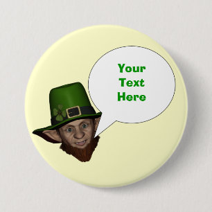 Chapa Redonda De 7 Cm Divertido leprechaun irlandés personalizado