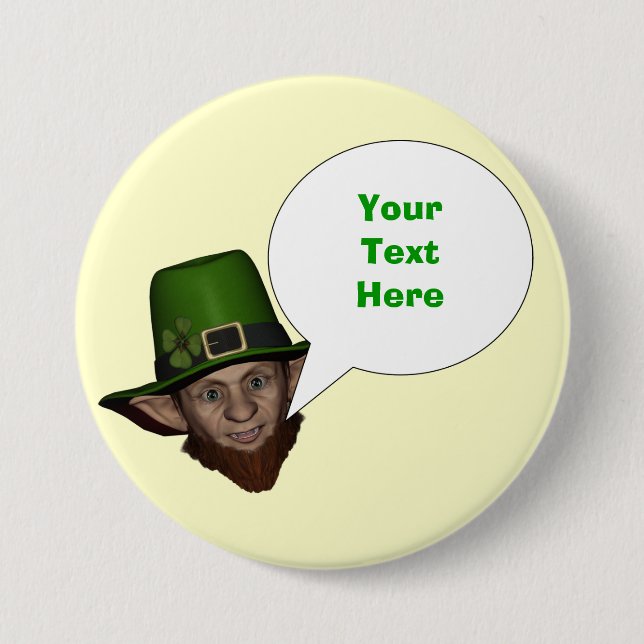 Chapa Redonda De 7 Cm Divertido leprechaun irlandés personalizado (Anverso)