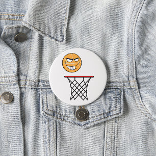 Chapa Redonda De 7 Cm Divertido sonriente baloncesto cara a zumbar