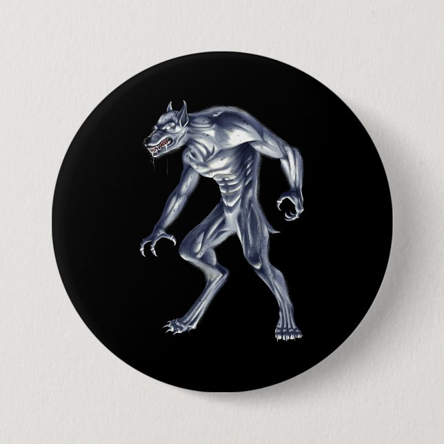 Chapa Redonda De 7 Cm Dogman Cryptid Bebe (Anverso)