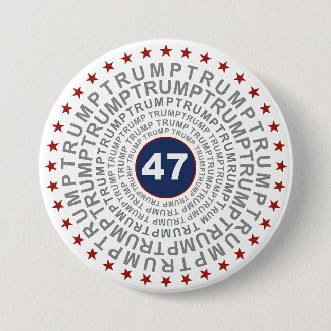 Chapa Redonda De 7 Cm Donald Trump '47' (Anverso)