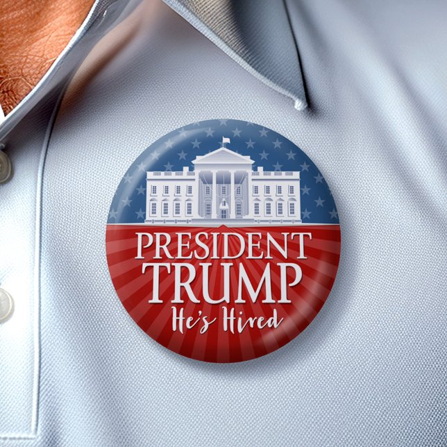 Chapa Redonda De 7 Cm Donald Trump - está contratado - 2024 (Trump Button)