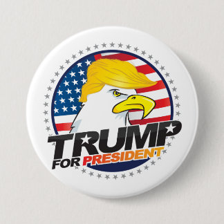 Chapa Redonda De 7 Cm Donald Trump Para El Presidente Eagle Hair Button