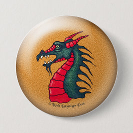 Chapa Redonda De 7 Cm Dragón feroz