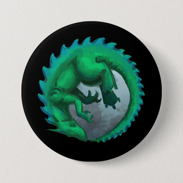 Chapa Redonda De 7 Cm Dragon Moon Button (Anverso)