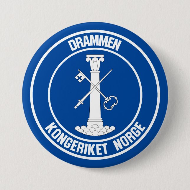 Chapa Redonda De 7 Cm Drammen Round Emblem (Anverso)