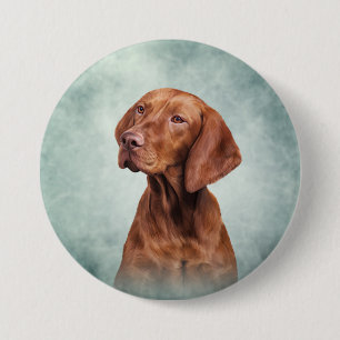 Chapa Redonda De 7 Cm Drawing funny Vizsla Pointer