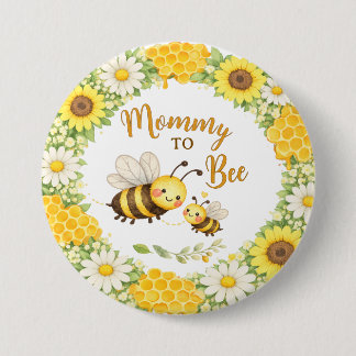 Chapa Redonda De 7 Cm Ducha de Bebé 'Mamá Abeja'