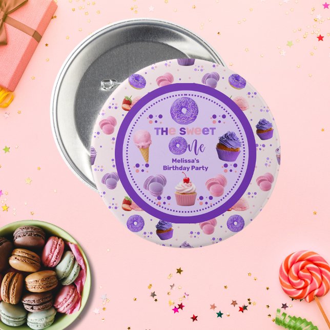 Chapa Redonda De 7 Cm Dulce morado rosado dulce Chica (Subido por el creador)