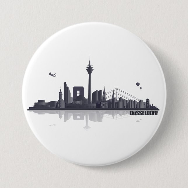 Chapa Redonda De 7 Cm Düsseldorf Button, Anstecker, Pin/ (Anverso)