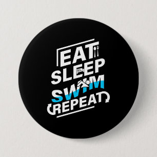 Chapa Redonda De 7 Cm Eat Sleep Swim