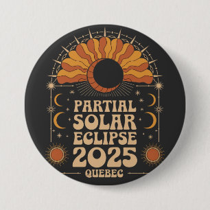 Chapa Redonda De 7 Cm Eclipse solar parcial 2025 Quebec Canadá