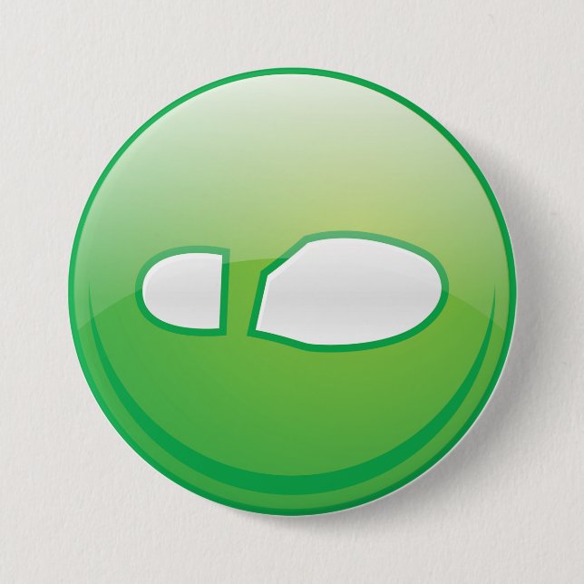 Chapa Redonda De 7 Cm Eco-Friendly Green Footprint Icon (Anverso)