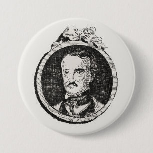 Chapa Redonda De 7 Cm Edgar Allan Poe