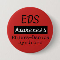 EDS Ehlers-Danlos Síndrome Awareness Zebra Button