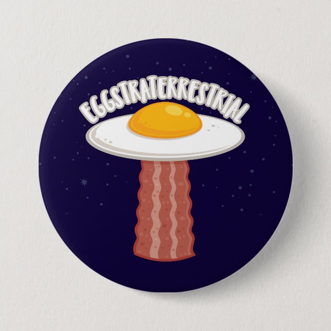 Chapa Redonda De 7 Cm Eggstraterrestririal con texto (Anverso)