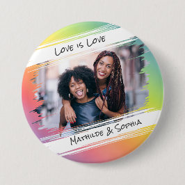Chapa Redonda De 7 Cm El amor es amor el arcoiris moderno agrega tu foto