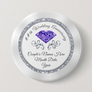 Chapa Redonda De 7 Cm El aniversario Amethyst modificado para requisitos