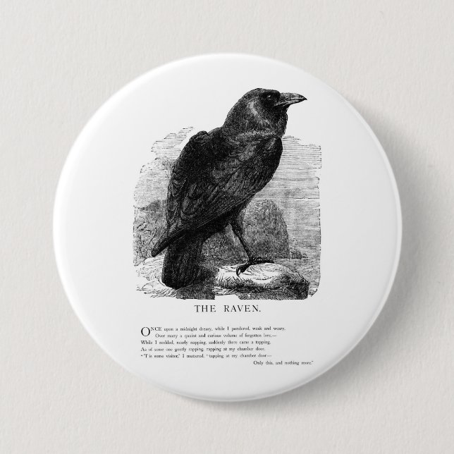 Chapa Redonda De 7 Cm El cuervo de Edgar Allen Poe (Anverso)