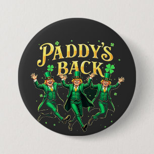 Chapa Redonda De 7 Cm El divertido apoyo de Paddy al Trump en el Día de 