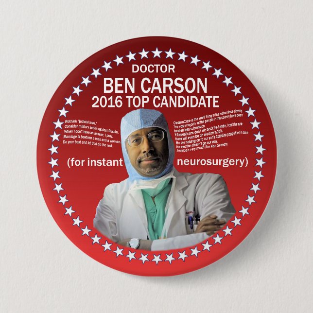 Chapa Redonda De 7 Cm El doctor Ben Carson (Anverso)