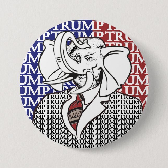 Chapa Redonda De 7 Cm El elefante Trump (Anverso)