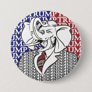 Chapa Redonda De 7 Cm El elefante Trump