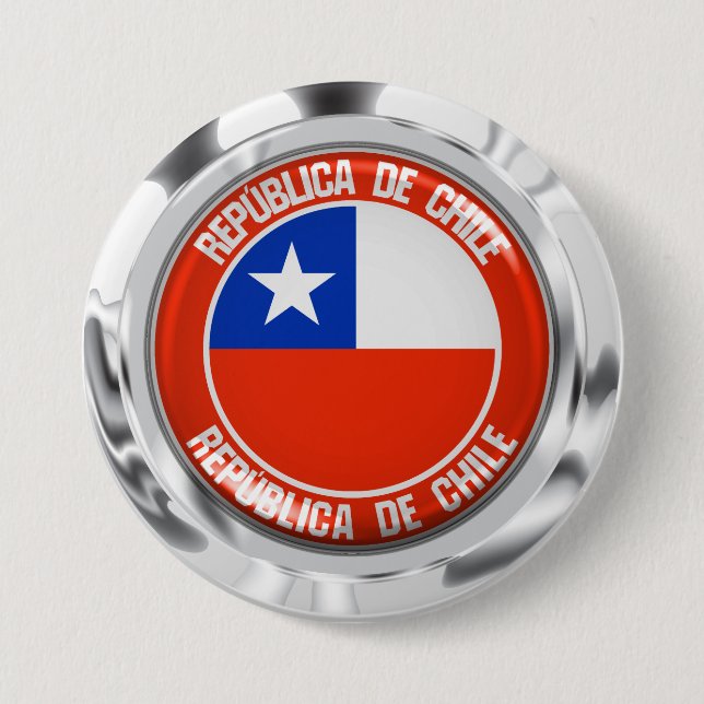 Chapa Redonda De 7 Cm El emblema de Chile (Anverso)
