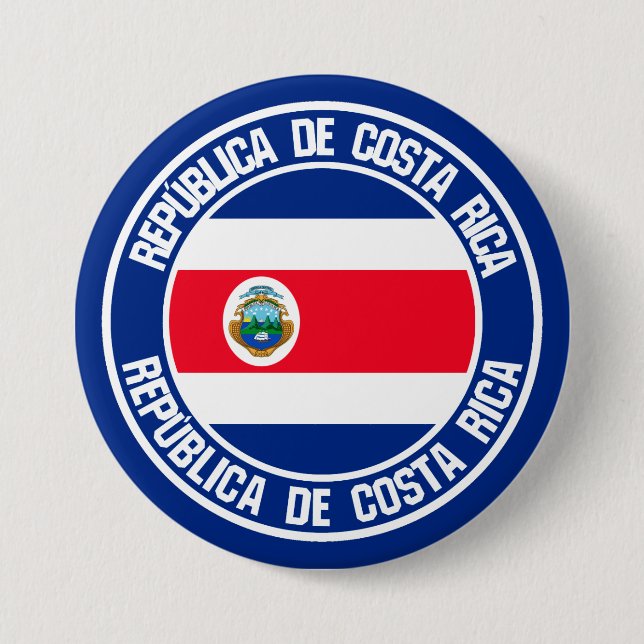 Chapa Redonda De 7 Cm El emblema de Costa Rica (Anverso)