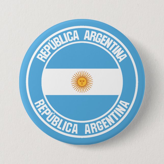 Chapa Redonda De 7 Cm El emblema de la Ronda Argentina (Anverso)