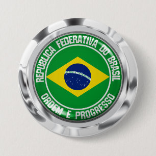 Chapa Redonda De 7 Cm El emblema de la Ronda Brasil