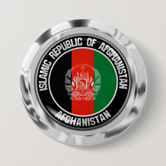 Chapa Redonda De 7 Cm El Emblema de la Ronda de Afganistán