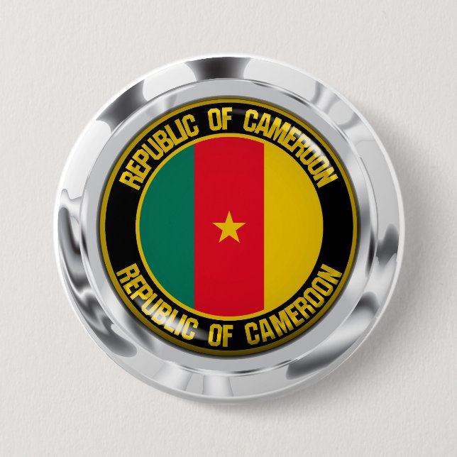 Chapa Redonda De 7 Cm El emblema de la ronda de Camerún (Anverso)