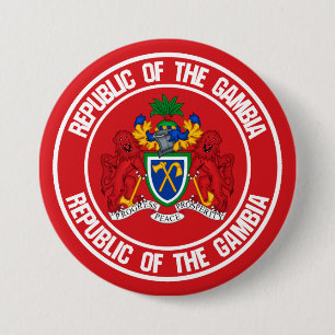 Chapa Redonda De 7 Cm El emblema de la ronda de Gambia