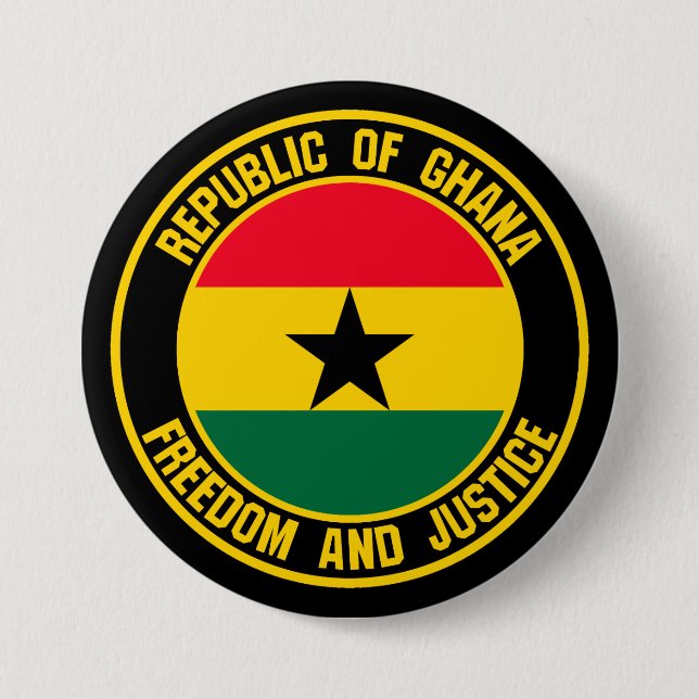 Chapa Redonda De 7 Cm El emblema de la ronda de Ghana (Anverso)