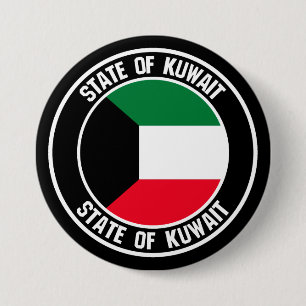 Chapa Redonda De 7 Cm El emblema de la ronda de Kuwait
