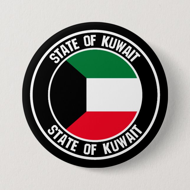 Chapa Redonda De 7 Cm El emblema de la ronda de Kuwait (Anverso)