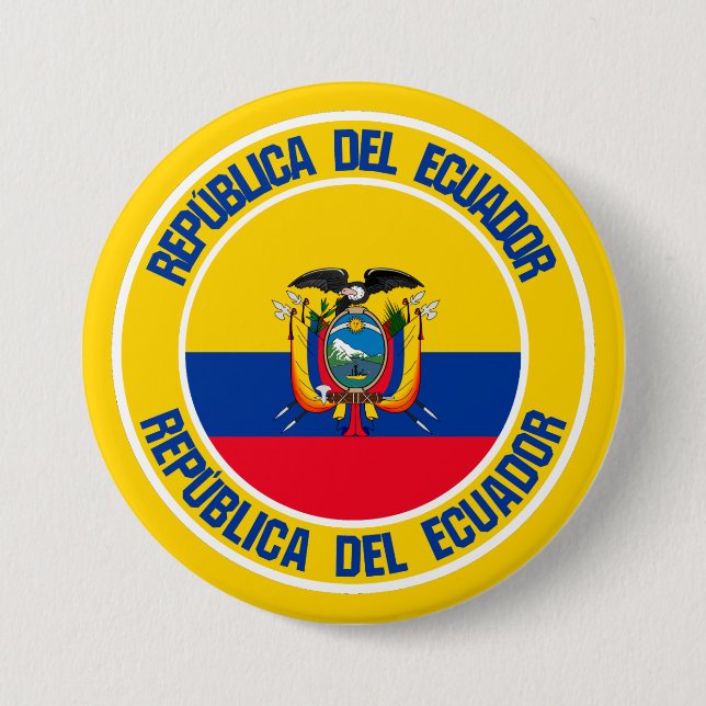 Chapa Redonda De 7 Cm El emblema de la Ronda Ecuador (Anverso)
