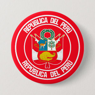 Chapa Redonda De 7 Cm El emblema de la Ronda Perú